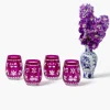 Aubergine Anita Engraved Glass (Set of 4)