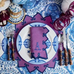 Aubergine Anita Engraved Glass (Set of 4)