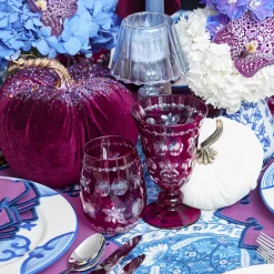 Aubergine Anita Engraved Glass (Set of 4)