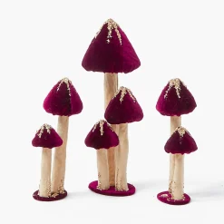 Aubergine Glitter Velvet Mushroom Family