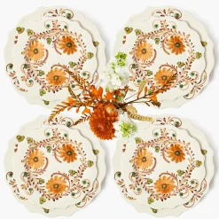 Autumn Flowers Dinner & Starter Plates (Set of 8)