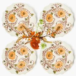 Autumn Flowers Dinner Plates (Set of 4)