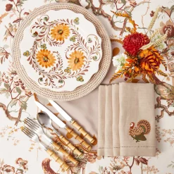 Autumn Flowers Dinner Plates (Set of 4)