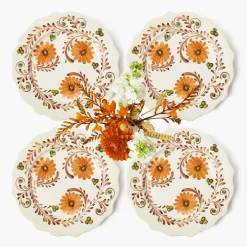 Autumn Flowers Starter Plates (Set of 4)