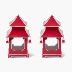 Berry Red Mini Pagoda Lantern (Pair)
