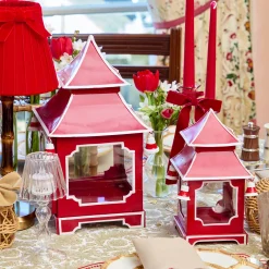 Berry Red Mini Pagoda Lantern (Pair)