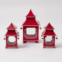 Berry Red Mini Pagoda Lantern (Pair)