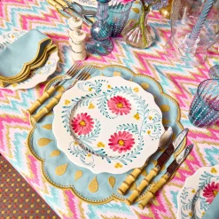 Bettina Blue & Caramel Placemats & Napkins (Set of 4)