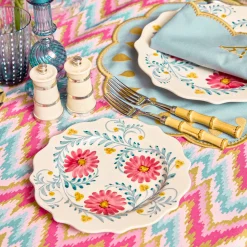 Bettina Blue & Caramel Placemats & Napkins (Set of 4)