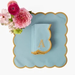 Bettina Blue & Caramel Napkins (Set of 4)