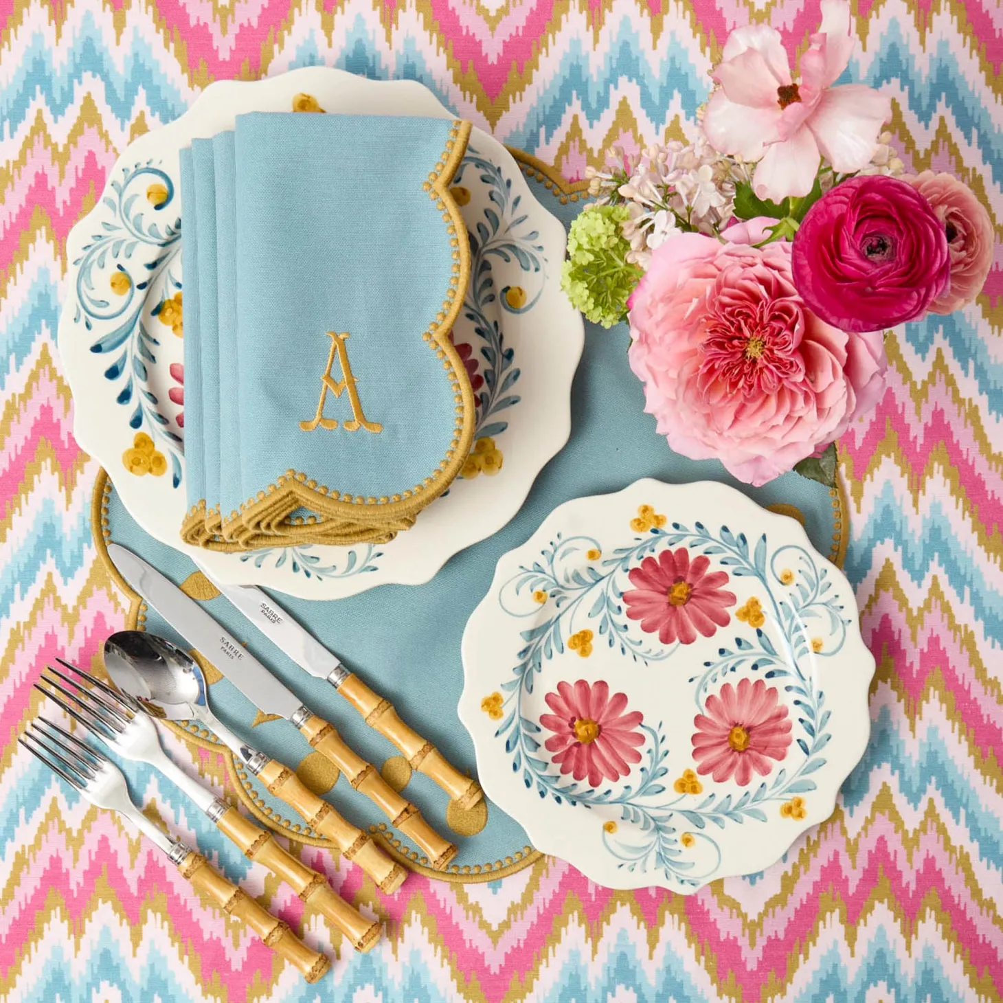 Bettina Blue & Caramel Placemats (Set of 4)