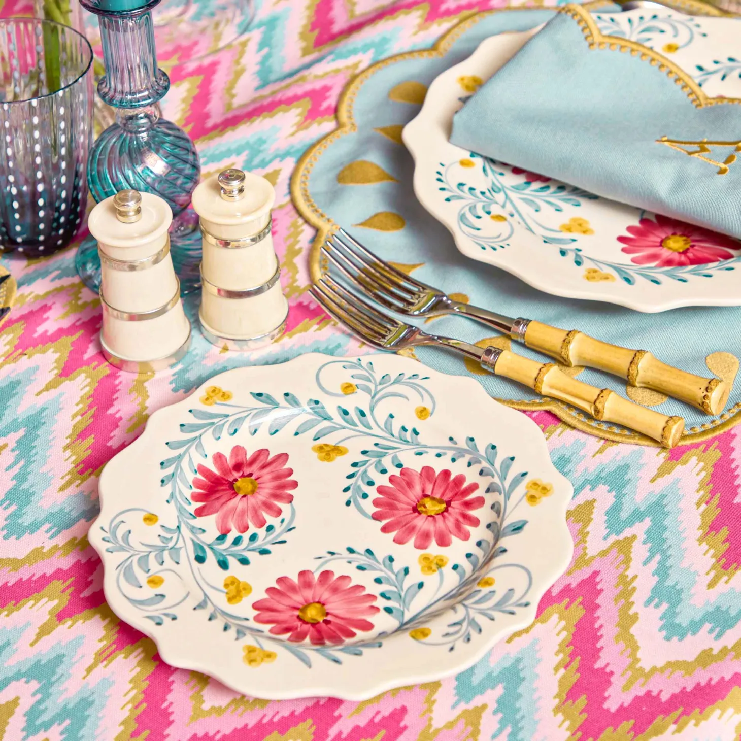 Bettina Blue & Caramel Placemats (Set of 4)