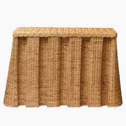 Bettina Box Pleated Rattan Console Table