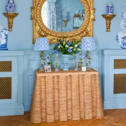 Bettina Box Pleated Rattan Console Table