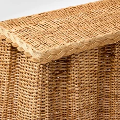 Bettina Box Pleated Rattan Console Table