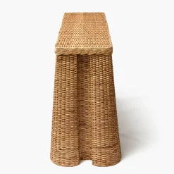 Bettina Box Pleated Rattan Console Table