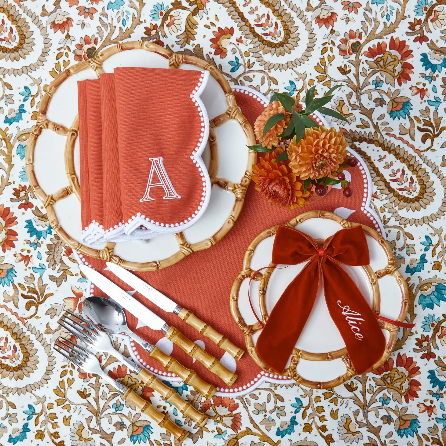 Bettina Burnt Orange Napkins (Set of 4)