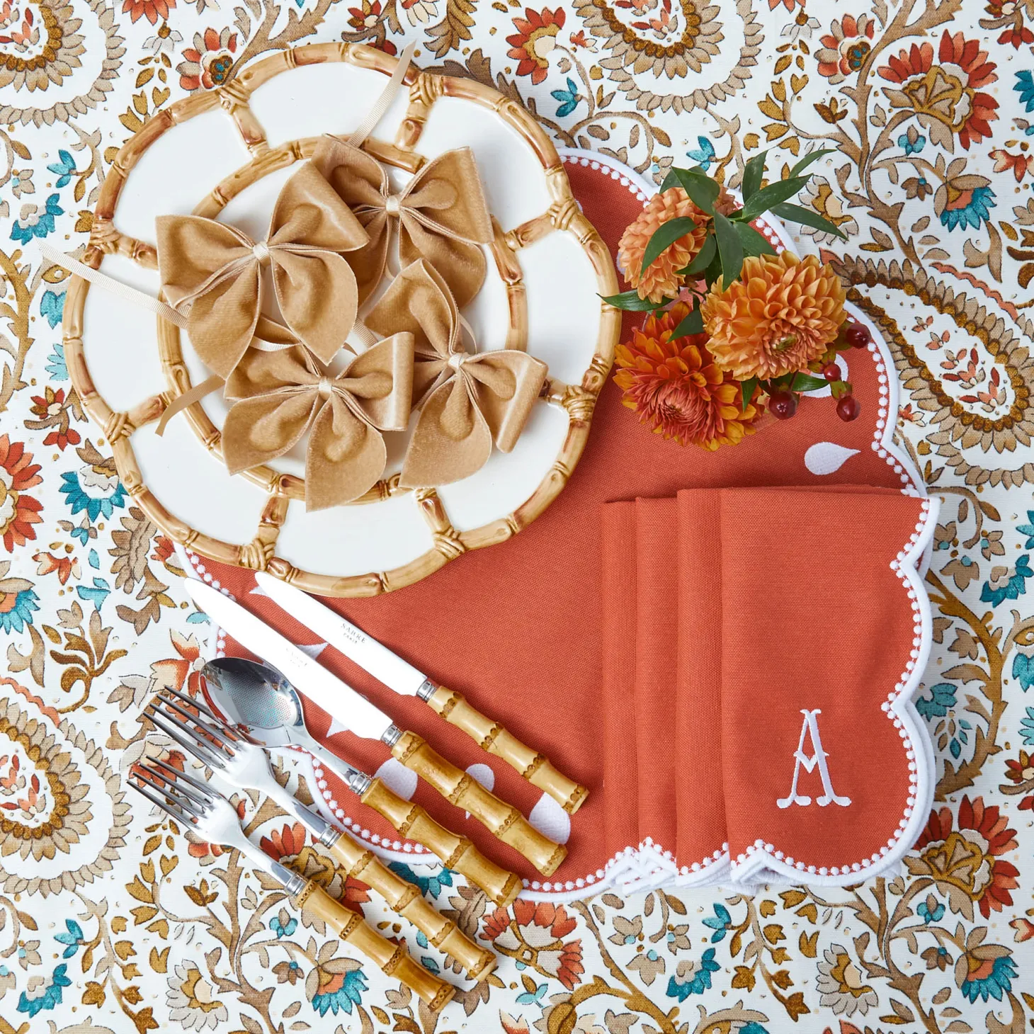 Bettina Burnt Orange Napkins (Set of 4)