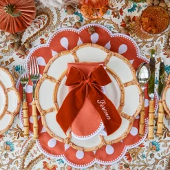 Bettina Burnt Orange Placemats & Napkins (Set of 4)