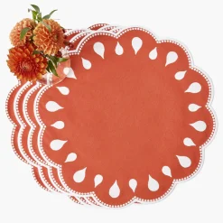 Bettina Burnt Orange Placemats & Napkins (Set of 4)