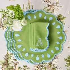 Bettina Green & Blue Placemats & Napkins (Set of 4)