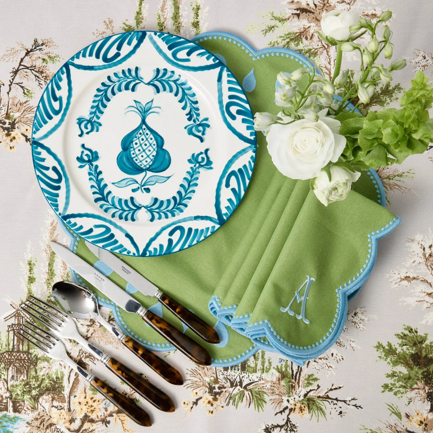 Bettina Green & Blue Placemats (Set of 4)
