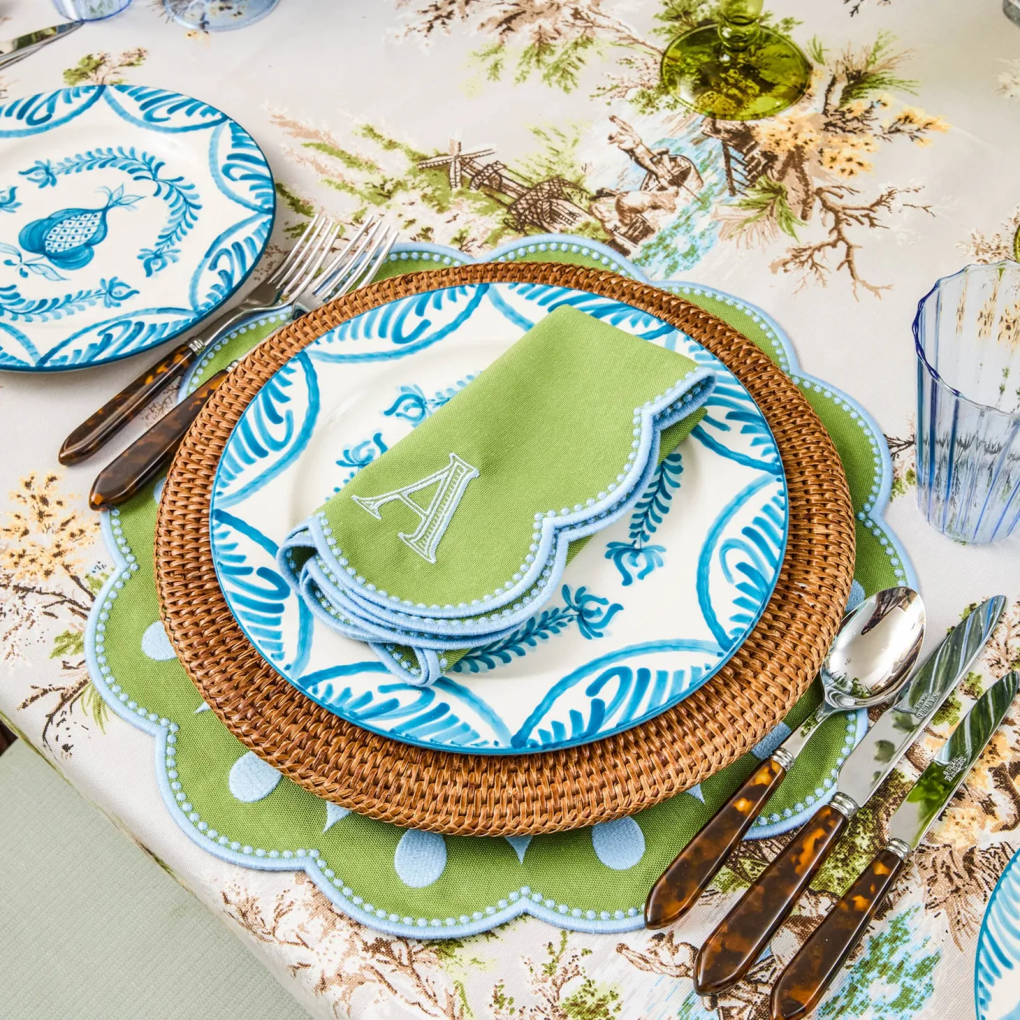 Bettina Green & Blue Placemats (Set of 4)