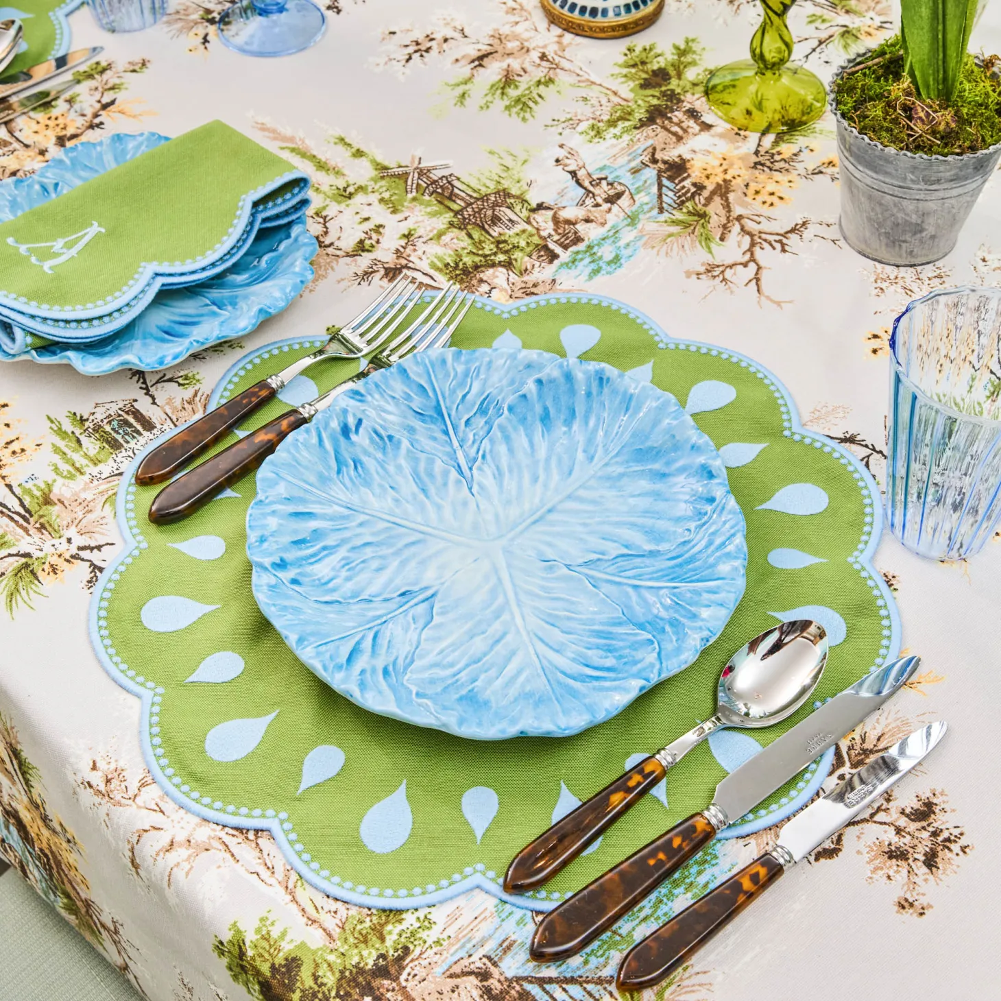 Bettina Green & Blue Placemats (Set of 4)