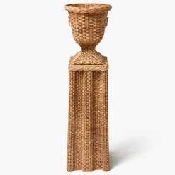 Bettina Rattan Urn & Pedestal