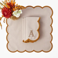 Bettina Taupe & Mustard Napkins (Set of 4)