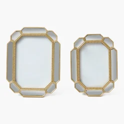 Beveled Edge Mirror Photo Frames (Set of 2)