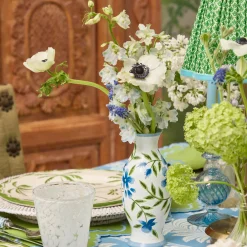 Blue & Green Hand Painted Tole Bud Vases (Set of 3)