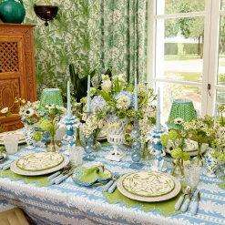 Blue & Green Hand Painted Tole Bud Vases (Set of 3)