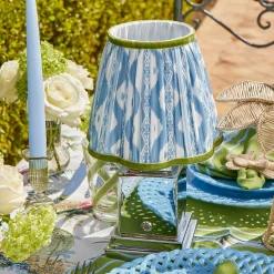 Blue & Green Ikat Lampshade (18cm)