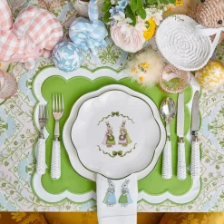 Blue & Pink Cottontail Bunny Starter Plates (Set of 4)