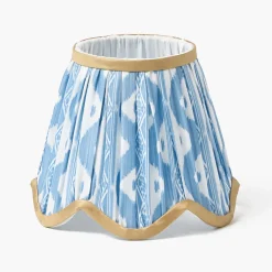 Blue & Putty Deep Scalloped Lampshade (18cm)