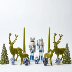 Blue & White Glitter Nutcrackers (Pair)