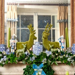 Blue & White Glitter Nutcrackers (Pair)