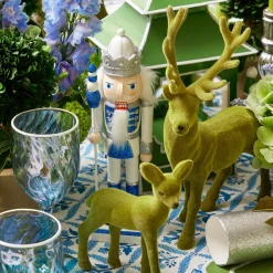 Blue & White Glitter Nutcrackers (Pair)