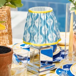 Blue & Yellow Ikat Lampshade (18cm)