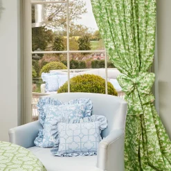 Blue Bamboo Trellis Fabric
