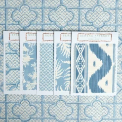 Blue Bamboo Trellis Fabric