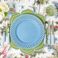 Blue Basketweave Dinner & Starter Plates (Set of 8)