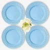 Blue Basketweave Dinner Plates (Set of 4)