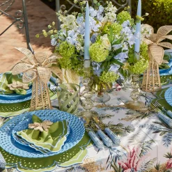 Blue Basketweave Dinner Plates (Set of 4)