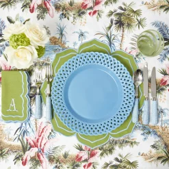 Blue Basketweave Dinner Plates (Set of 4)