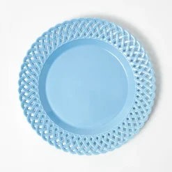 Blue Basketweave Dinner Plate