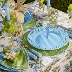 Blue Basketweave Dinner Plate