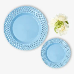 Blue Basketweave Starter Plate
