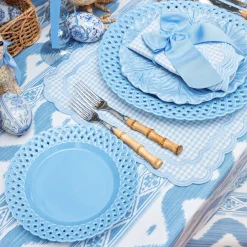 Blue Basketweave Starter Plate